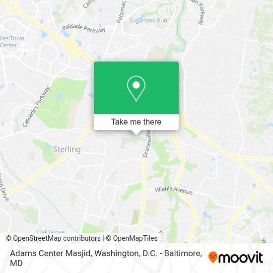 Adams Center Masjid map