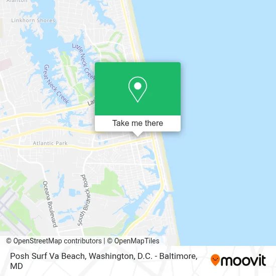 Posh Surf Va Beach map