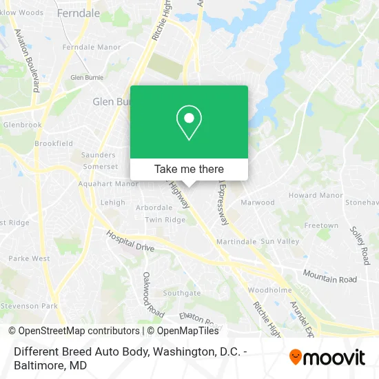 Different Breed Auto Body map