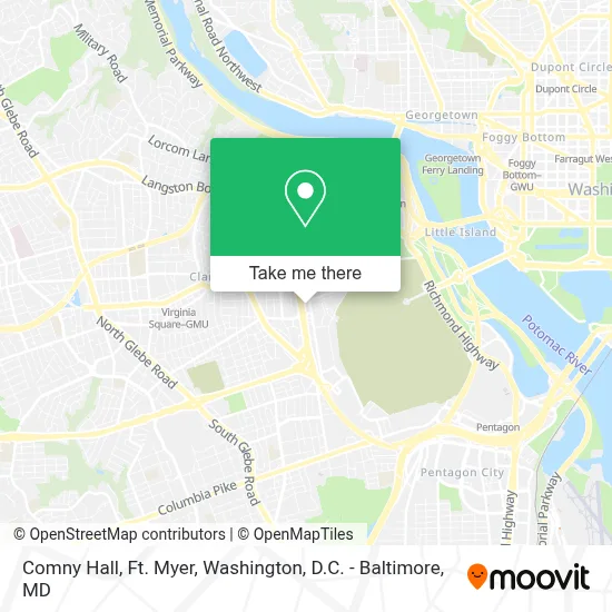 Comny Hall, Ft. Myer map