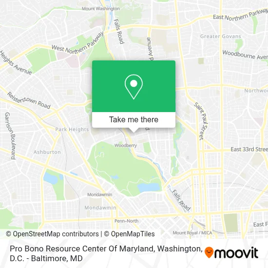 Pro Bono Resource Center Of Maryland map