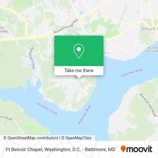 Ft Belvoir Chapel map