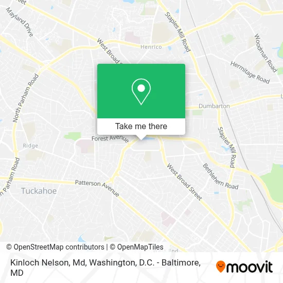 Kinloch Nelson, Md map