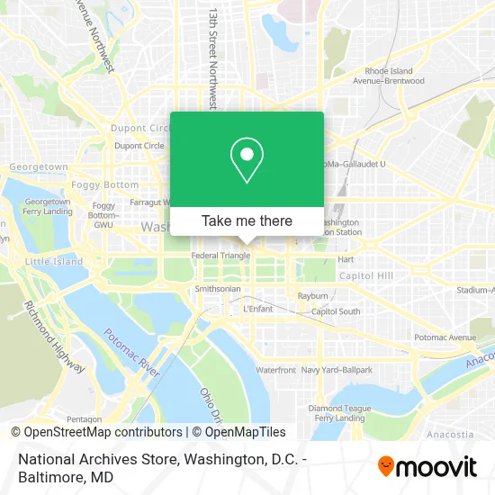 National Archives Store map