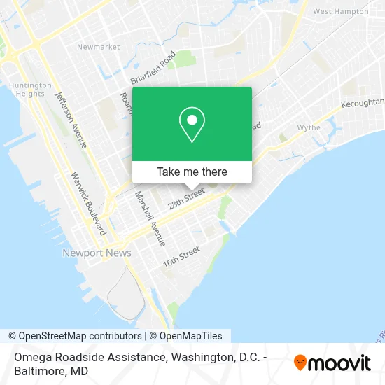 Omega Roadside Assistance map