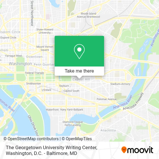 The Georgetown University Writing Center map
