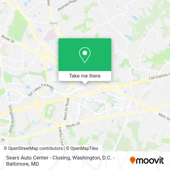 Sears Auto Center - Closing map