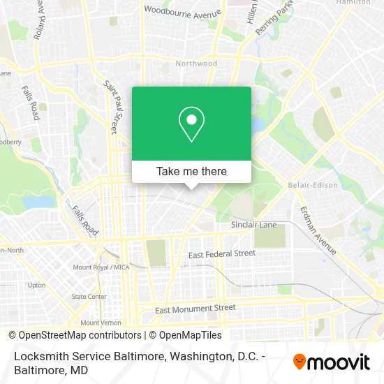 Locksmith Service Baltimore map