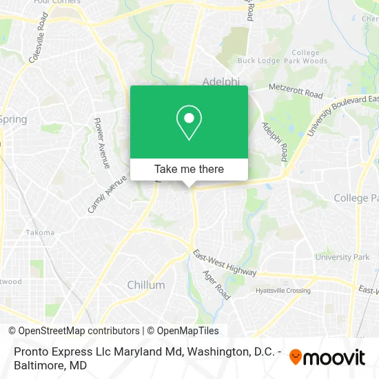 Pronto Express Llc Maryland Md map