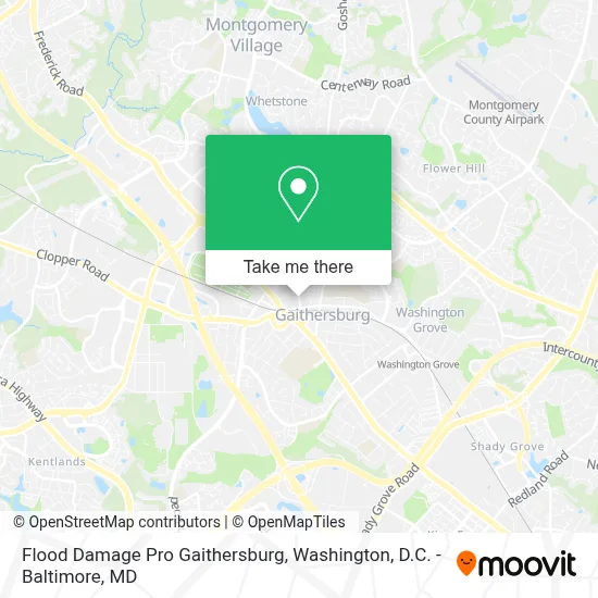 Flood Damage Pro Gaithersburg map