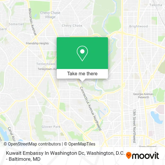Kuwait Embassy In Washington Dc map