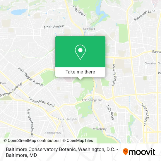Baltimore Conservatory Botanic map
