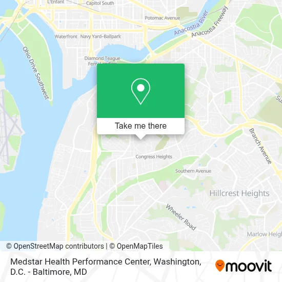 Medstar Health Performance Center map