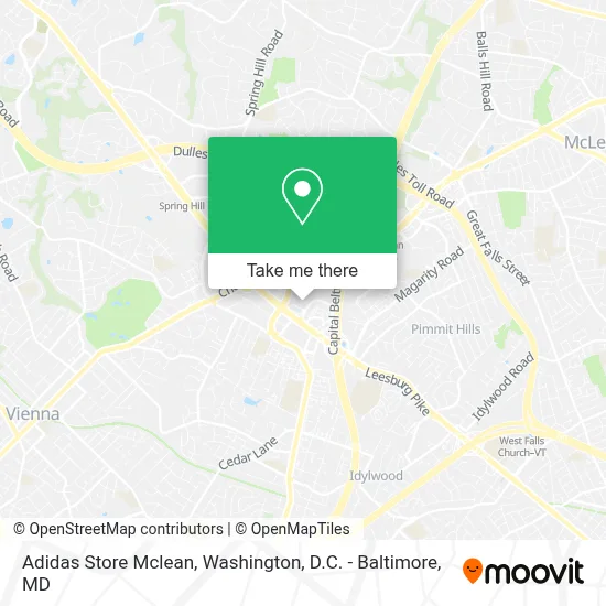 Adidas Store Mclean map