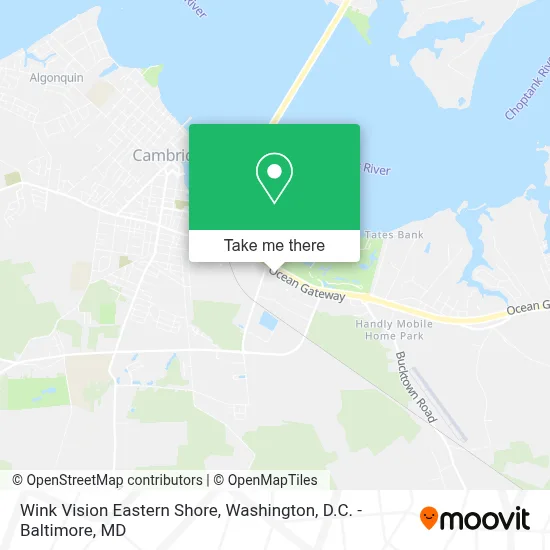 Wink Vision Eastern Shore map