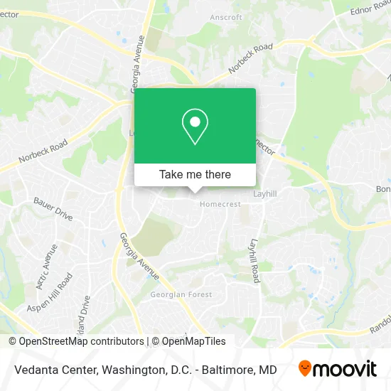 Vedanta Center map
