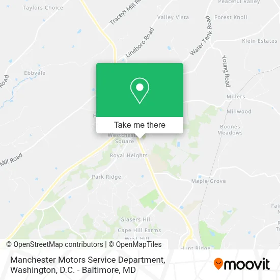 Manchester Motors Service Department map