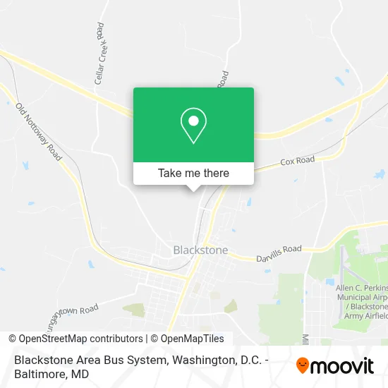 Blackstone Area Bus System map