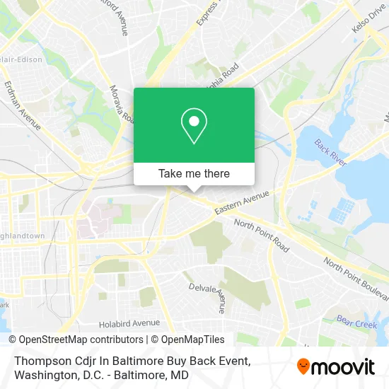 Thompson Cdjr In Baltimore Buy Back Event map
