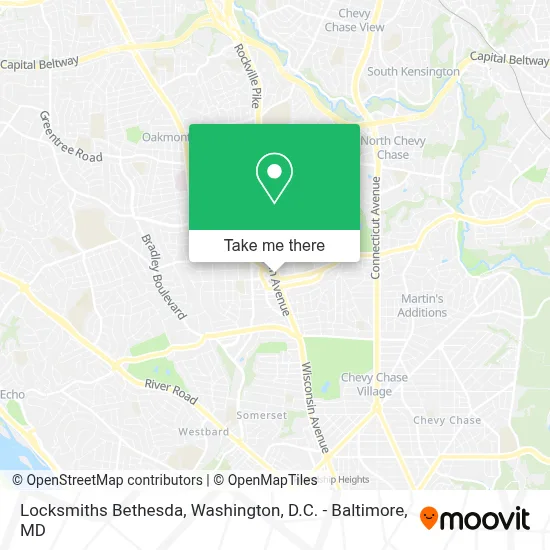 Locksmiths Bethesda map