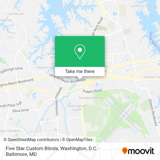 Five Star Custom Blinds map