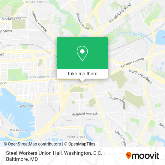 Steel Workers Union Hall map
