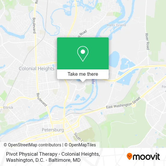 Pivot Physical Therapy - Colonial Heights map