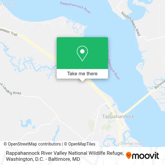 Rappahannock River Valley National Wildilfe Refuge map