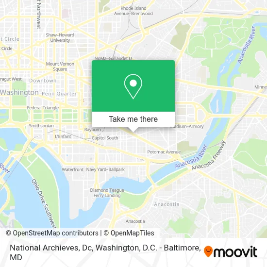 National Archieves, Dc map