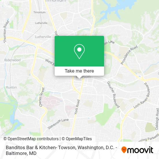 Banditos Bar & Kitchen- Towson map