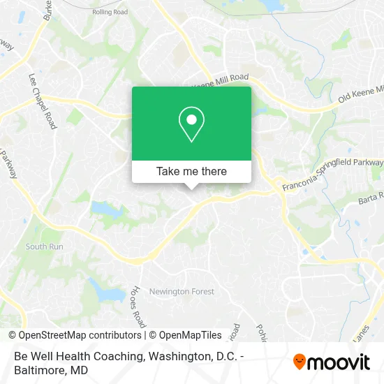 Be Well Health Coaching map