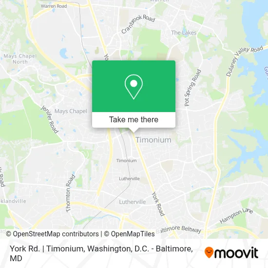 York Rd. | Timonium map