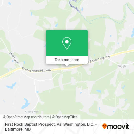 First Rock Baptist Prospect, Va map