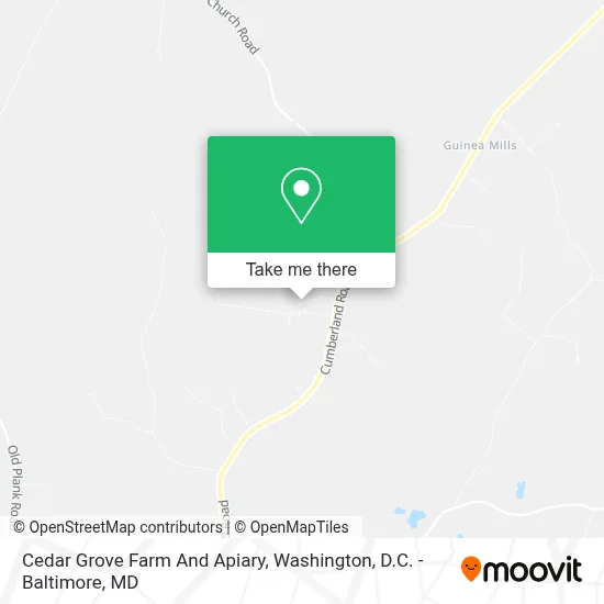 Cedar Grove Farm And Apiary map
