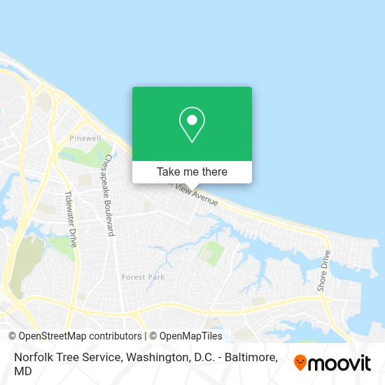 Norfolk Tree Service map