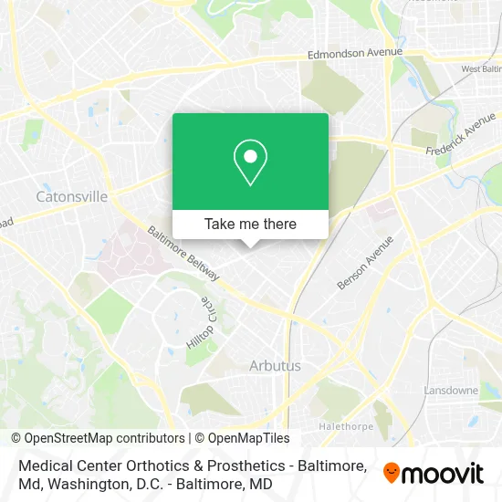 Medical Center Orthotics & Prosthetics - Baltimore, Md map