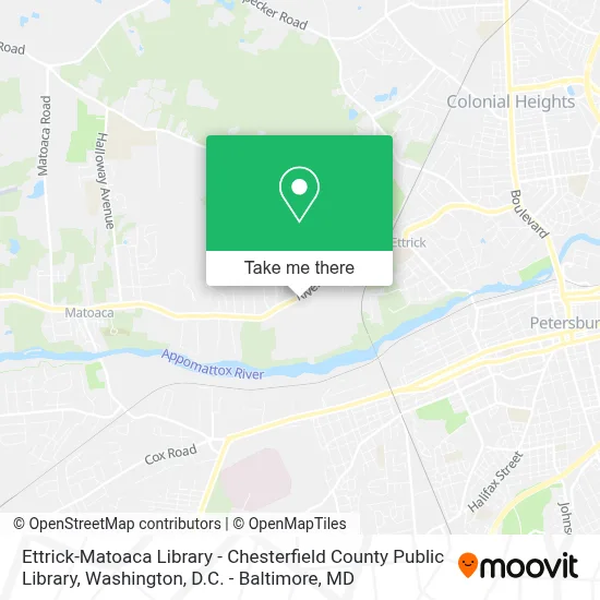 Ettrick-Matoaca Library - Chesterfield County Public Library map