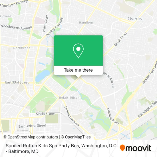 Spoiled Rotten Kids Spa Party Bus map