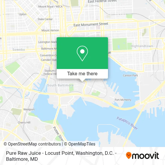 Pure Raw Juice - Locust Point map