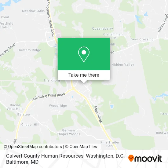 Calvert County Human Resources map