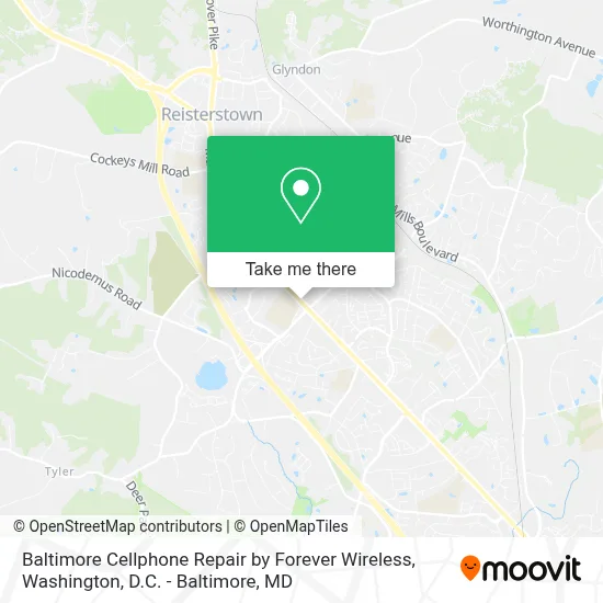 Baltimore Cellphone Repair by Forever Wireless map