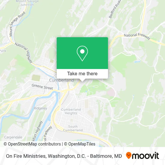 On Fire Ministries map