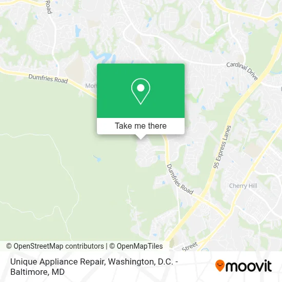 Unique Appliance Repair map