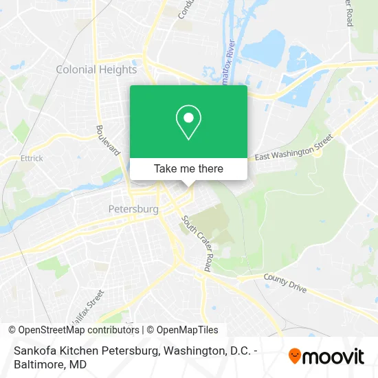 Sankofa Kitchen Petersburg map