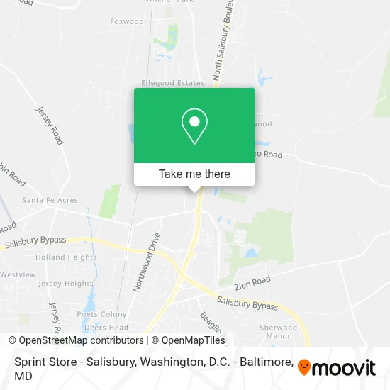 Sprint Store - Salisbury map