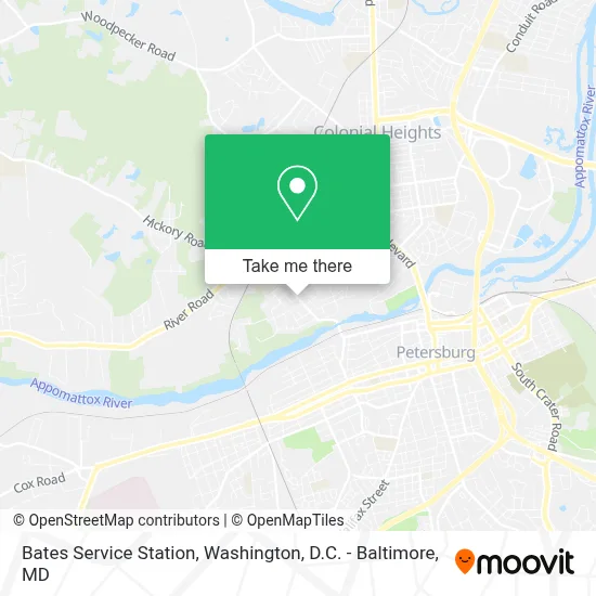 Bates Service Station map