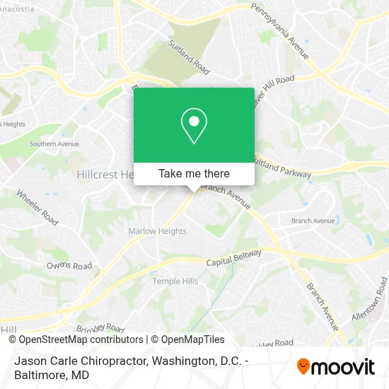 Jason Carle Chiropractor map
