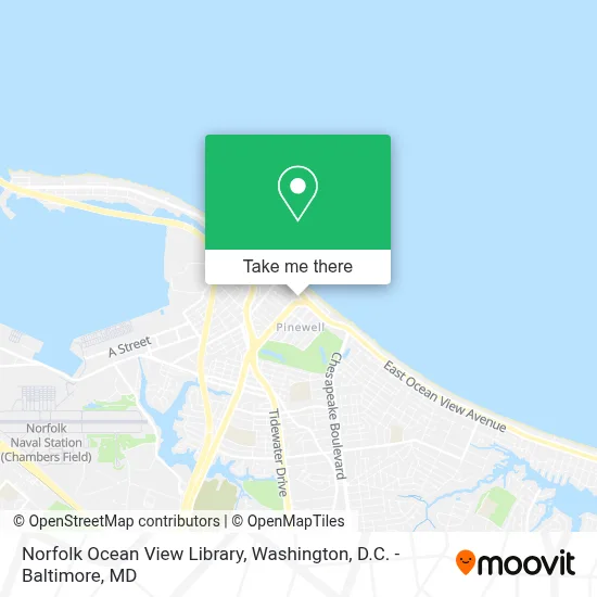 Norfolk Ocean View Library map