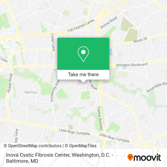 Inova Cystic Fibrosis Center map