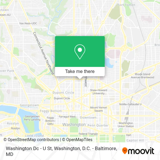 Washington Dc - U St map
